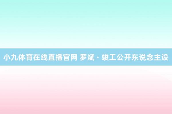 小九体育在线直播官网 罗斌 · 竣工公开东说念主设