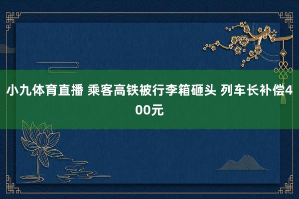 小九体育直播 乘客高铁被行李箱砸头 列车长补偿400元