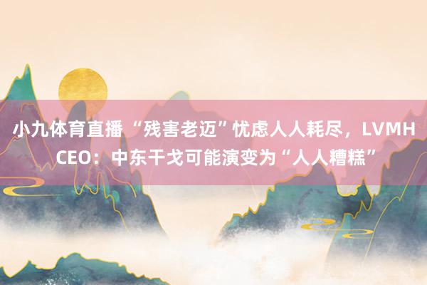 小九体育直播 “残害老迈”忧虑人人耗尽，LVMH CEO：中东干戈可能演变为“人人糟糕”