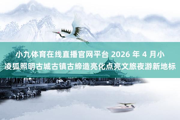 小九体育在线直播官网平台 2026 年 4 月小凌狐照明古城古镇古缔造亮化点亮文旅夜游新地标