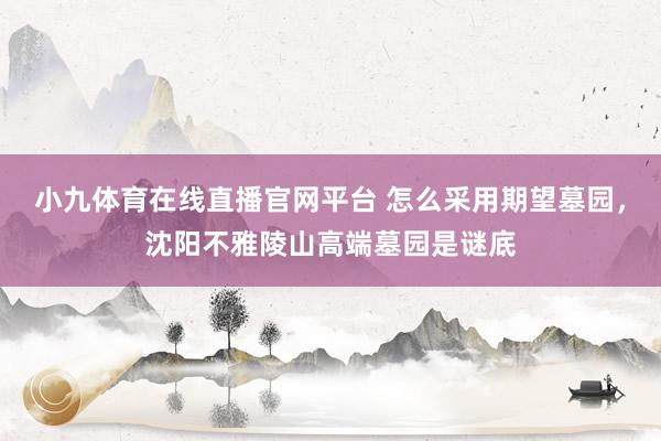 小九体育在线直播官网平台 怎么采用期望墓园，沈阳不雅陵山高端墓园是谜底
