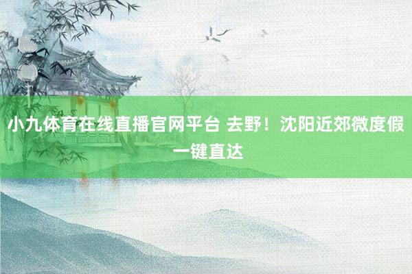 小九体育在线直播官网平台 去野！沈阳近郊微度假 一键直达