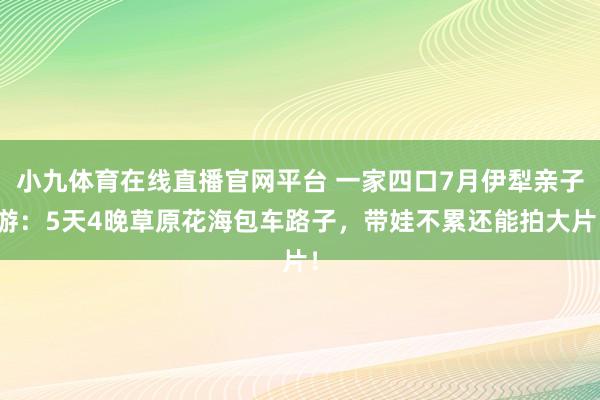 小九体育在线直播官网平台 一家四口7月伊犁亲子游：5天4晚草原花海包车路子，带娃不累还能拍大片！