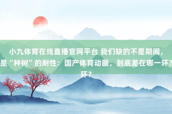 小九体育在线直播官网平台 我们缺的不是期间，是“种树”的耐性：国产体育动画，到底差在哪一环？