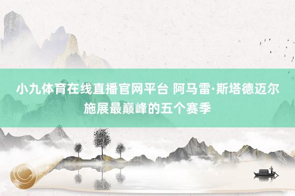 小九体育在线直播官网平台 阿马雷·斯塔德迈尔施展最巅峰的五个赛季